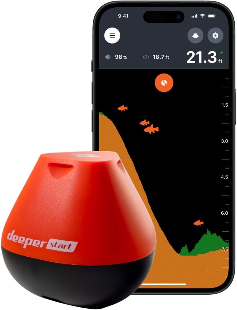 DEEPER Start Fish Finder - Portable and Depth Finder for Recreational Fishing from Dock, Shore, Bank or Kayak | Castable Smart Sonar with Free User Friendly App - Image 1